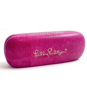 Lilly Pulitzer Eyeglass Hard Case Sun Glasses • Hot Pink Snakeskin